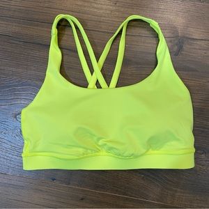 Lululemon size 6 energy sports bra neon highlighter yellow